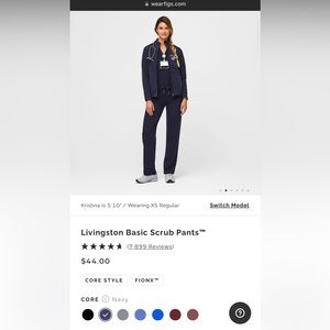 SOLD-FIGS Livingston Basic Scrub Pants-Technical Collection-Navy Blue-Regular